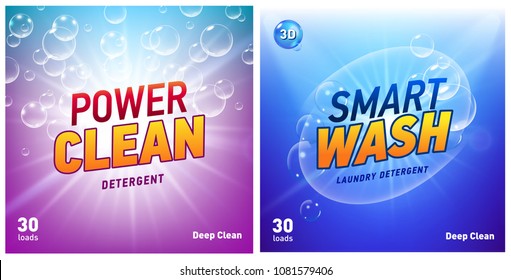 creative laundry detergent concept packaging design template set