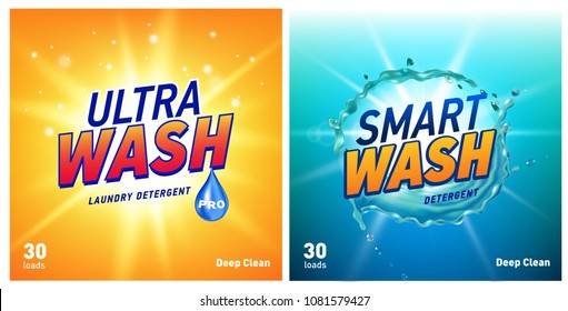 creative laundry detergent concept packaging design template set