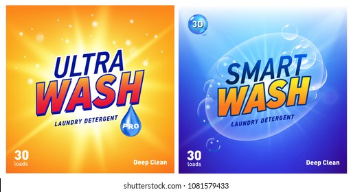 creative laundry detergent concept packaging design template set