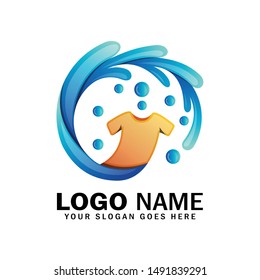 Creative laundry logo, logo design for clothes washing services