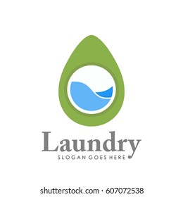 Creative laundry logo, label, template design full vector