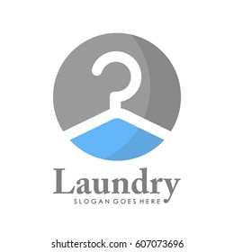 Creative laundry logo, label, template design full vector