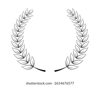 Creative laurel wreath circle design on white background