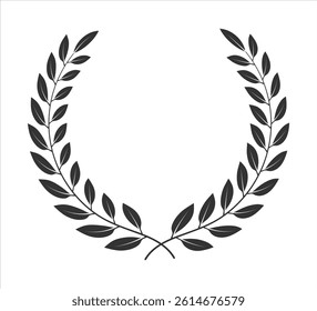 Creative laurel wreath circle design on white background