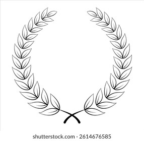 Creative laurel wreath circle design on white background