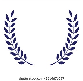 Creative laurel wreath circle design on white background