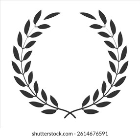 Creative laurel wreath circle design on white background