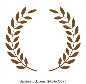 Creative laurel wreath circle design on white background