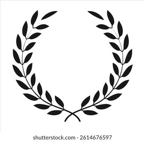 Creative laurel wreath circle design on white background