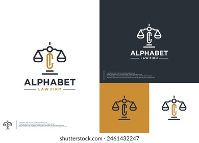 Creative law firm concept with letter C ,logo design vector.