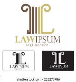 Creative law logo concept,symbol illustration icon.