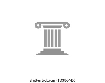 Creative Law Pillar Building Logo Symbol Vector Illustration
