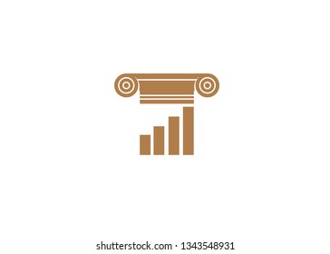Creative Law Pillar Building Logo Symbol Vector Illustration