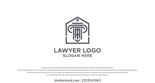 Creative lawyer logo design with elegant concept| premium vector