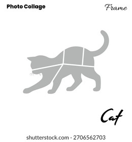 Diseño creativo con un marco de collage de fotos en forma de gato