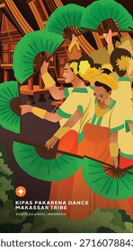 Creative layout idea with Pattuqduq dance flat design illustration