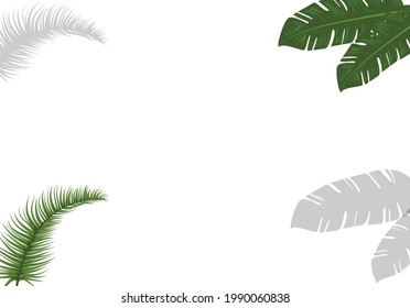 Creative layout made of colorful tropical leaves on white background.