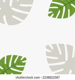 Kreatives Layout aus bunten tropischen Blättern auf weißem Hintergrund. Minimales Sommerexotisches Konzept mit Kopienraum. 