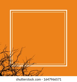 Creative layout made with orange background, square frame. This is a blank for advertising card. Halloween poster. vector illustration