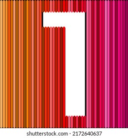 Creative layout. Number one 1st birthday greeting card on rainbow background. Anniversary concept. top view. Copy space. Stylish colorful figure on a motley background. numeric digit