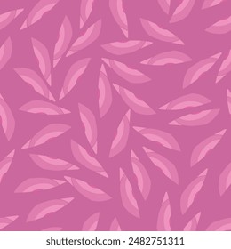 Creative layout of pink leaves. Pastel floral pattern. Purple background.