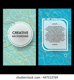 Creative layout with spotted background. Modern template with formless elements for web and print. Simple vector design.