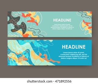 Creative layout with spotted background. Modern template with formless elements for web and print. Simple vector design.