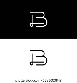 creative LB L B monogram letter initial line logo design