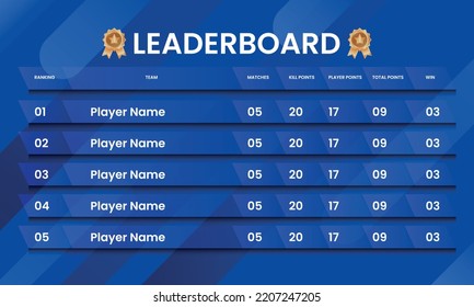 creative leaderboard design, game leaderboard vector. abstract colorful game leaderboard