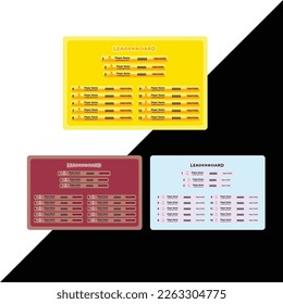 creative leaderboard design, game leaderboard vector. abstract colorful game leaderboard