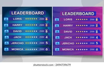 creative leaderboard design, game leaderboard vector