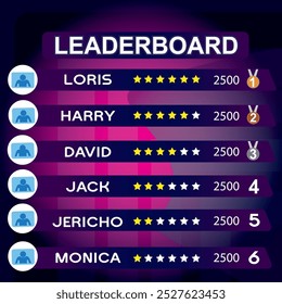 creative leaderboard design, game leaderboard vector. abstract colorful game leaderboard
