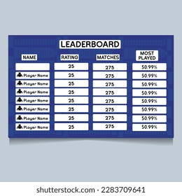 creative leaderboard design template game leaderboard