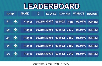 creative leaderboard design template. game leaderboard abstract