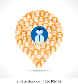 creative leadership concept , message bubble shape team, leader and his team member background vector