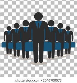 Creative Leadership Symbol and Unity Silhouette on a Transparent Background