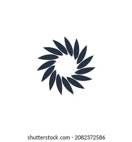 Creative leaf in circle logo design template. Floral symbol. Stock vector illustration isolated on white background
