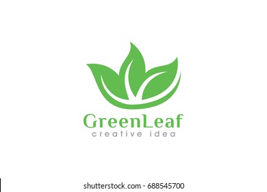 Creative Leaf Concept Logo Design Template: vector de stock (libre de ...
