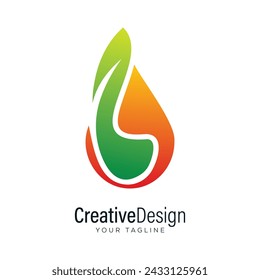 
Creative leaf drop logo design 