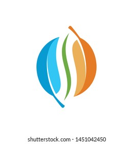Creative leaf hamburger logo icon templates for food and drink business industry companies