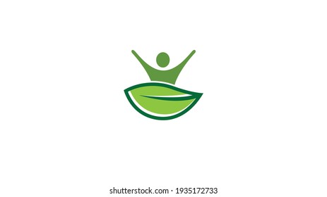 Creative Leaf Human Body Symbol Design Illustration