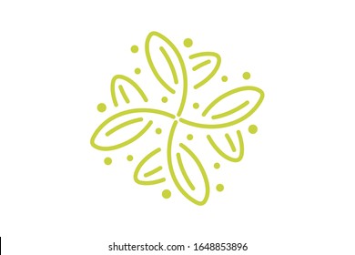 Design für kreative Blattsymbole. Template-Logo für jedes Unternehmen wie gesunde Organisation, Berater, Finanzen, Krankenhaus, Investmentgesellschaft, ansässige Gesellschaft.