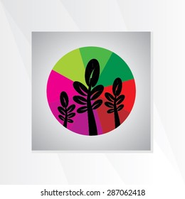 creative leaf inside of colorful wheelvector illustration
