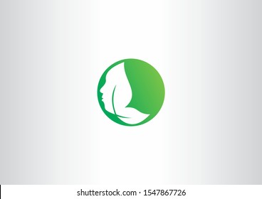 creative leaf isolated symbol logo with face shape concept design