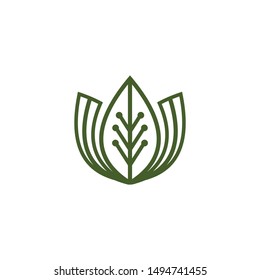 creative leaf of line logo template