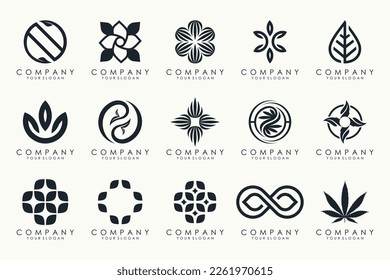 inspiración para el diseño del logotipo de hoja creativa