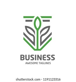 creative Leaf logo Eco graphic creative template, green environment decoration modern logo