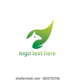 ilustración de logotipo de hoja creativa perro color de diseño abstracto vector