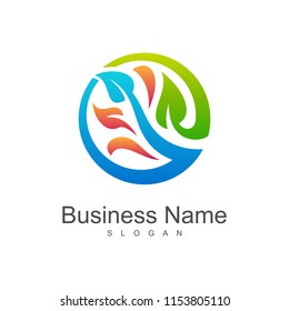 creative leaf logo template for health,nature,and care