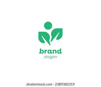 Creative leaf or natural people logo
